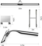 Stainless Steel Squeegee for Shower Glass Doors, 10-Inch All-Purpose Squeegee with Replacement Blade and Matching Hooks Holder, Silver - Image 2
