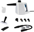 Amazon Basics Handheld Steam Cleaner for Home with 9 Accessories, Powerful 1000W Steam Shot, 8.5oz Tank, 12ft Cord, White by AmazonBasics