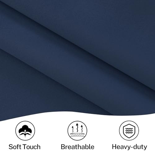 Vatge Privacy French Door Curtain - Thermal Insulated Self Adhesive Blackout Door Curtains with Tieback, 1 Panel, W54 x L40, Navy - Image 5