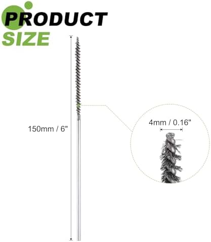 HARFINGTON 6pcs Wire Bore Brush Set 6 Inch Length 3/16 Inch Shank Stainless Steel Bristles Cleaning Brush for Clean Car Part Tube Kitchen Garage - Image 2