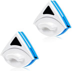 2PCS Magnetic Window Cleaner, P3‑8mm Double Sided Triangle Shape Glass Wiper Washing Brush Tool Glass Cleaner Window Cleaning Squeegee Kit for Outdoor (2PCS) by ExploreFromOrfaty