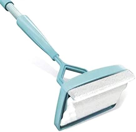 Fdit Telescopic Handle Cleaning Brush with Ergonomic Grip and Microfiber Pad for Home Restaurant Hotel Cleaning, 53 Inch Extendable (Sky-Blue) by Fdit