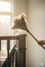 Premium Professional Feather Duster 21" | Natural Handheld Duster for Cleaning & Feather Mopping | Genuine Ostrich Feather with Long Wooden Handle | Eco-Friendly & Reusable (50 cm) - Image 5