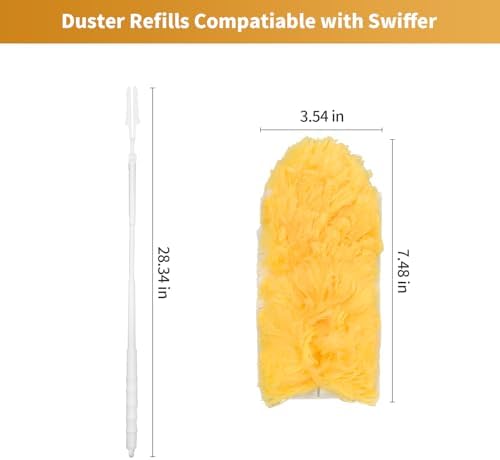 50 Pack Duster Refill Compatible with 1 Extendable Handle, 360 Heavy Duty Duster Kit with 1 Handle, Multi-Surface Disposable Dusters Refills for Cleaning Corner, Furniture, Car, Blinds - Image 3