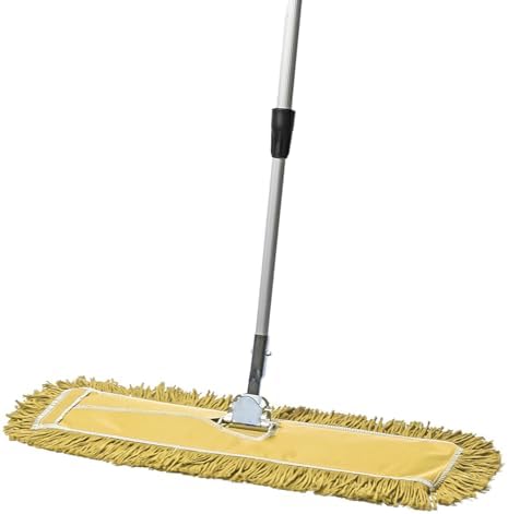 24 Inch Yellow Commercial Dust Mop & Floor Sweeper with Extendable Handle – Mop for Hardwood, Tile, and Concrete Floor Cleaning by TidyTools
