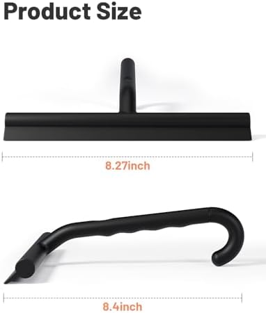 Silicone Shower Squeegee with Hook,Dual-Sided Design with Scraper & Scrub Surface, Shower Squeegee for Glass Doors (Classic Black) - Image 5