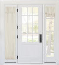 RYB HOME Faux Linen Side Door Curtain - Privacy Window Curtains for Patio French Door Front Door Sidelight Curtain Tie up Shade, 1 Piece, 12W x 69L Inches, Linen by RYBHOME