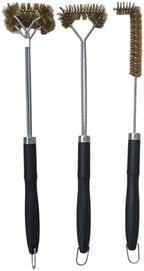 SUNRISE Fryer Brush with Long Handle (Brass with Plastic Handle, L, Single, and Double Brush) by Unknown