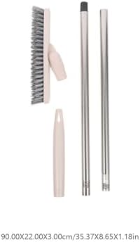 Long Handle Tile Grout Crevice Brush with Stiff Bristles, Rotatable Floor and Shower Scrub Brush for Home Bathroom and Kitchen Cleaning, Beige Hard Bristle Scrubbing Tool for Walls - Image 6