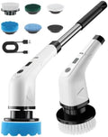 Cordless Electric Spin Scrubber with 360 RPM Power and 6 Brushes by Budsom