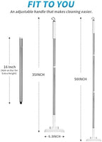 Snap Grip Mini Mop with 5 Reusable Cloths, 50 Inch Adjustable Lazy Mop, Hands Free Cloth Changing Flat Mops with Wall Hook for Wet Dry Floor Wall Bathroom Kitchen Corner Cleaning - Image 2