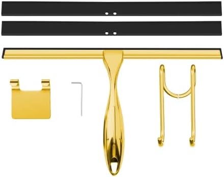 TOOVEM 12 Inch Shower Squeegee for Glass Doors, Window, Bathroom (Gold) by TOOVEM