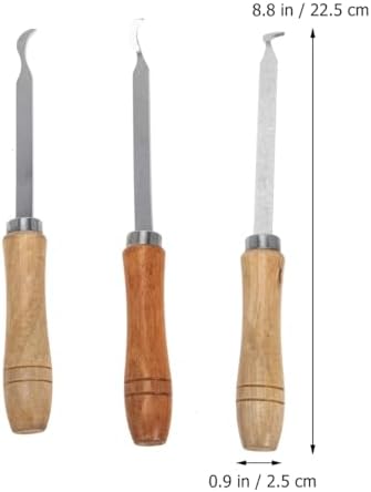 Range Hood Wind Wheel Scraper Kitchen Cleaning Tool Set with Wooden Handle Stainless Steel 3-Piece for Removing Stubborn Grease and Dust - Image 4