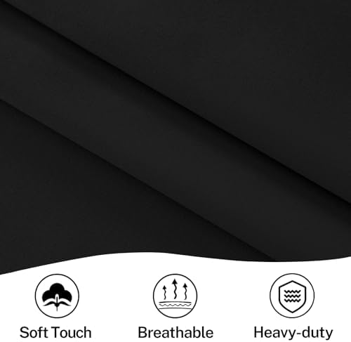 Vatge Self-Adhesive Sidelight Curtains for Glass Doors - No Drill Removable Window Coverings, Light Filtering Panel, 1 Panel, W12 x L60, Black - Image 6