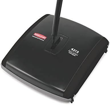 Rubbermaid Commercial Products Executive Series 7.5" Dual-Action Bristle Mechanical Sweeper, Cordless, Black, Collects Dust, Dirt, and Debris from Hard Floors and Carpet - Image 2