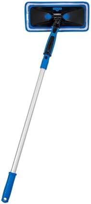 Unger Professional Indoor Window Cleaning Kit with 2' Pole — Swivel Head Pad Washer for Glass, Mirrors & Flat Surfaces, Streak-Free Results, 2 Reusable Microfiber Pads, Wet or Dry Use by Unger