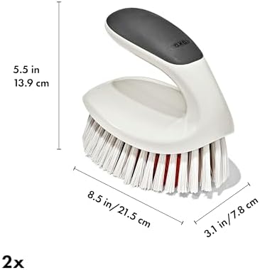 OXO Good Grips All-Purpose Scrub Brush – 2-Pack, Crevice Cleaning, Bathroom Cleaning, Scrub Brush with Handle, Brushes to Scrub Your Kitchen or bathrooms - Image 6