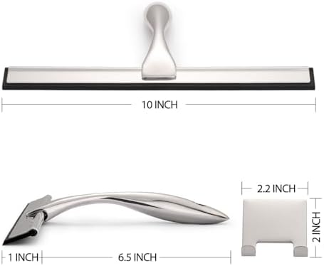 Hiware All-Purpose Shower Squeegee for Shower Doors, Bathroom, Window and Car Glass - Stainless Steel, 10 Inches (Pack of 2) - Image 2