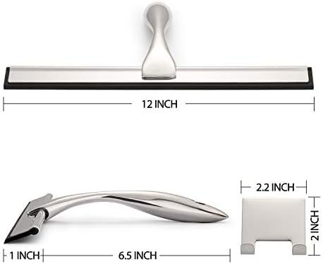 Hiware All-Purpose Shower Squeegee for Shower Doors, Bathroom, Window and Car Glass - Stainless Steel, 12 Inches - Image 2