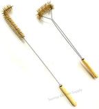 SUNRISE Fryer Brush with Long Handle (Brass, L and Single Brush) - Image 2