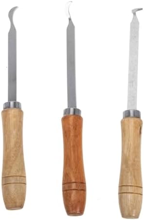 Range Hood Wind Wheel Scraper Kitchen Cleaning Tool Set with Wooden Handle Stainless Steel 3-Piece for Removing Stubborn Grease and Dust by FUNOMOCYA