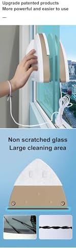 Magnetic Glass Cleaner, Double-Sided Window Cleaning Tool, ABS and Rubber Construction, for 8-15mm Glass Thickness, with Safety Rope, Red - Image 3