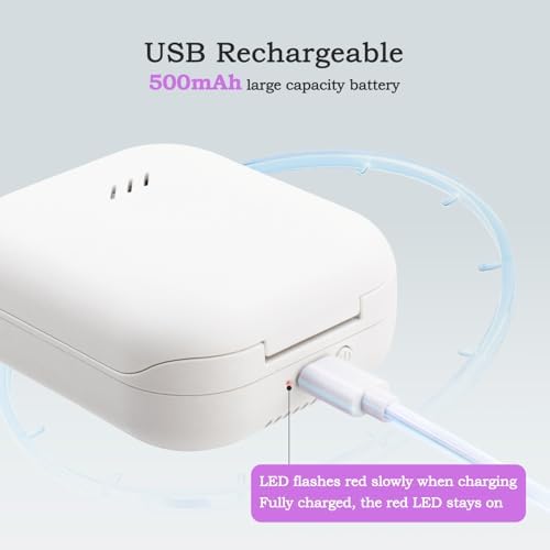 UV Toothbrush Sanitizer Holder, USB Rechargeable Bathroom Holder with Hidden Fan and Heat Drying, Wall Mount Travel Case for 2 Brushes, White - Image 5