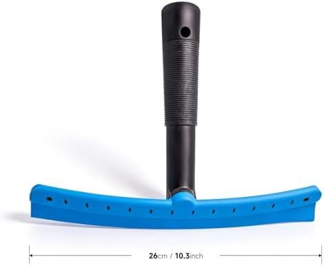 FOSHIO TPU Squeegee 10-Inch Blade with 4 Extension Poles (Extends up to 63 Inches), Anti-Slip Grip Handle Rubber Squeegee Streak-Free Cleaning for Car Windows, Shower Doors, Mirrors, Glass - Image 2
