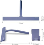 Bathroom Squeegee for Shower, Richmirth 11" Large Shower Squeegee for Glass Doors Silicone Rubber Blade Squeegee Cleaner Tool for Window, Car Glass, Mirror- Blue - Image 2