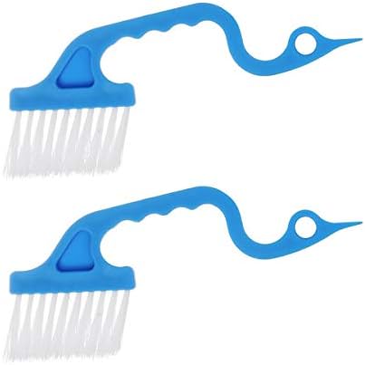 2pcs Hand-held Groove Gap Cleaning Tools Door Window Track Kitchen Cleaning Brushes (Sky Blue) by Rienar