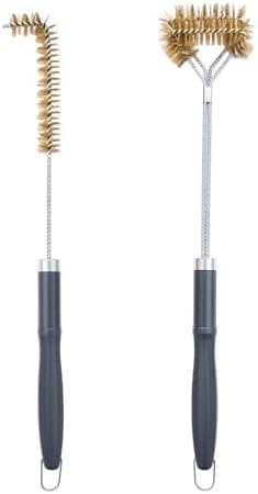 SUNRISE Fryer Brush with Long Handle (Brass with Plastic Handle, L and Double Brush) by Unknown