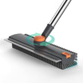 Floor Scrub Brush with Long Handle Length Adjustable, 3 in 1 Heavy-Duty Stiff 90° Bristle Floor Scrubber Broom with Squeegee, Cleaning Brush for Bathroom, Garage, Kitchen, Tile, Deck & Patio (Gray) by Unknown