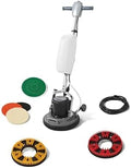 13" Heavy-duty Multi-Functional Floor Buffer Polisher Machine - Clean, Buff, Scrubb and Polish with Ease! Ideal for Carpets Too! Includes Optional Solution Tank, 2 Brushes and 3 Scouring Pads by DapperSupply