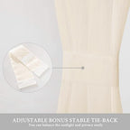 MIULEE Cream Beige 25 x 72 Inches Sidelight Sheer Curtains for French Door - Image 3