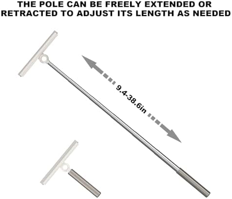 Extendable Shower Squeegee for Glass Doors, Shower Squeegee with 10-Inch Silicone Blade, Telescoping Handle for Windows and Shower Glass, Silver - Image 4