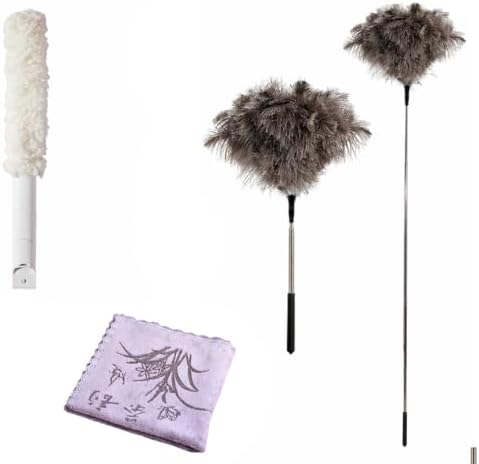 Extendable Ostrich Feather Duster Set with Blind Brush & Cleaning Cloth by Unknown
