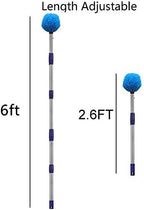 Cobweb Duster with Pole, 6ft Stainless Steel Pole Cobweb Brush with Medium-Stiff Bristles for Walls Beams Shelves Iight Fixtures and Window Screens - Image 4