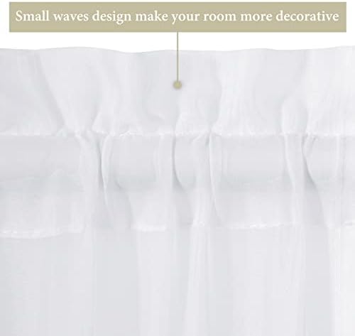 MIULEE White 25 x 80 Inches Sidelight Curtains for French Door Sheer Panels - Image 4