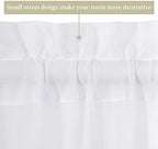 MIULEE White 40 x 72 Inches Sidelight Curtains for French Door Sheer Panels - Image 4