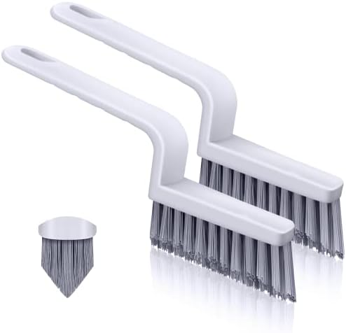 Lumkew Grout Cleaner Brush V Shape, Stiff Grout Cleaning Brushes for Tile Floor, Handheld Grout Scrub Brush Set for Shower, Bathroom, Kitchen, Household Use,2 pcs by Lumkew