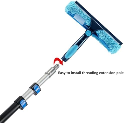 9pcs 11" Window Squeegee & Microfiber Scrubber 2-in-1 Cleaning Tool - Image 6