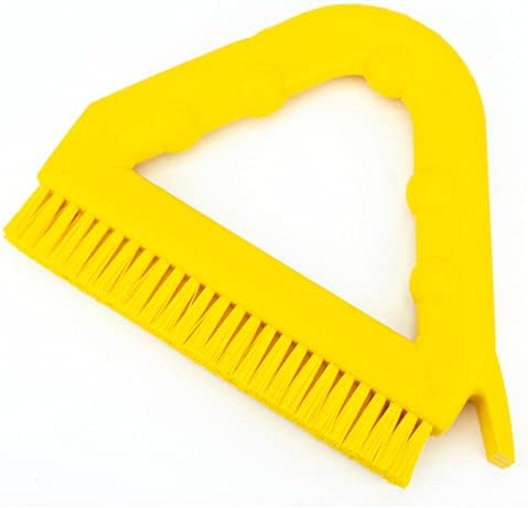 SPARTA Plastic Commercial Grout Brush, Triangle-Shaped Scrub Brush with Scraper and Two Threaded Holes for Attaching Handle (Sold Separately), 9 x 7 x 7 Inches, Yellow - Image 5