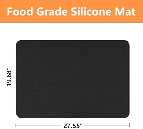Stove Top Cover for Electric Stove- Range Covers for Electric Stove,Silicone XXL Dish Drying Mat, Glass Cooktop Covers, Flat RV Range top Mats (Black, 28"x20") - Image 3