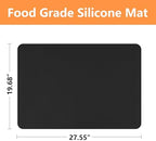 Stove Top Cover for Electric Stove- Range Covers for Electric Stove,Silicone XXL Dish Drying Mat, Glass Cooktop Covers, Flat RV Range top Mats (Black, 28"x20") - Image 3