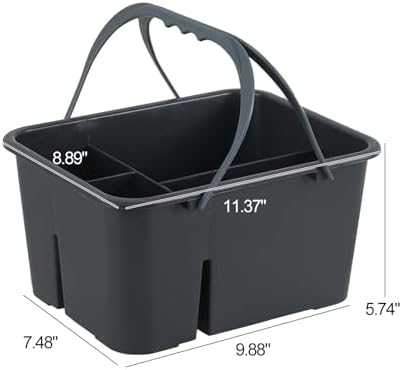 Plastic Portable Cleaning Caddy Organizer Tote with 4 Compartment - Image 3