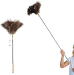 THARAHT Extendable Ostrich Feather Duster up to 27-94 inches Fluffy Feathers Long Handle Reusable for Cleaning Ceiling Fan Pendant lamp High Ceiling Blinds Furniture Feather Duster by THARAHT