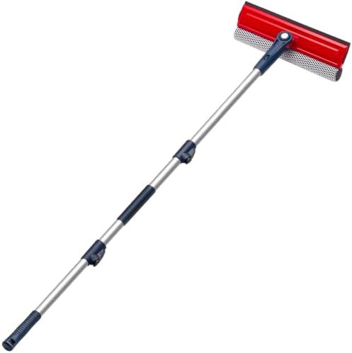 DSV Standard Professional Window Squeegee | 2-in-1 Window Cleaner Sponge and 10" Soft Rubber Strip with Extension Pole 50 Inch & 127 cm | Adjustable to Clean from Multiple Angles by DSVStandard