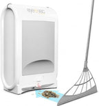 EyeVac Pro & Squeegee Broom Bundle - Touchless Vacuum Automatic Dustpan with Multisurface Broom - Great for Pet Hair, Dirt & Debris, Corded Bagless Canister Vacuum, 1400 Watt (White) by EYE-VAC