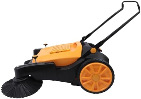 41 Inch Walk-Behind Hand Push Floor Sweeper, Outdoor Hand Push Floor Sweeper with 14.53 Gal Dustbin & Adjustable Handle for Shopping Malls Factory Warehouses - Image 5
