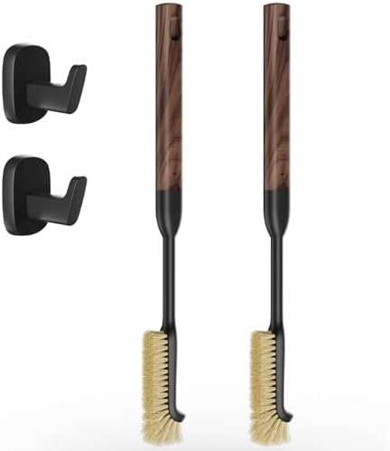 Cleaning Brush, Diveotree Hard Bristle Brush for Deep Cleaning Grout, Sink, Cup, Teapot, Bottle, Blender, Multi-Purpose Brush wih Long Handle for Kitchen (Black-2Pack) by Unknown